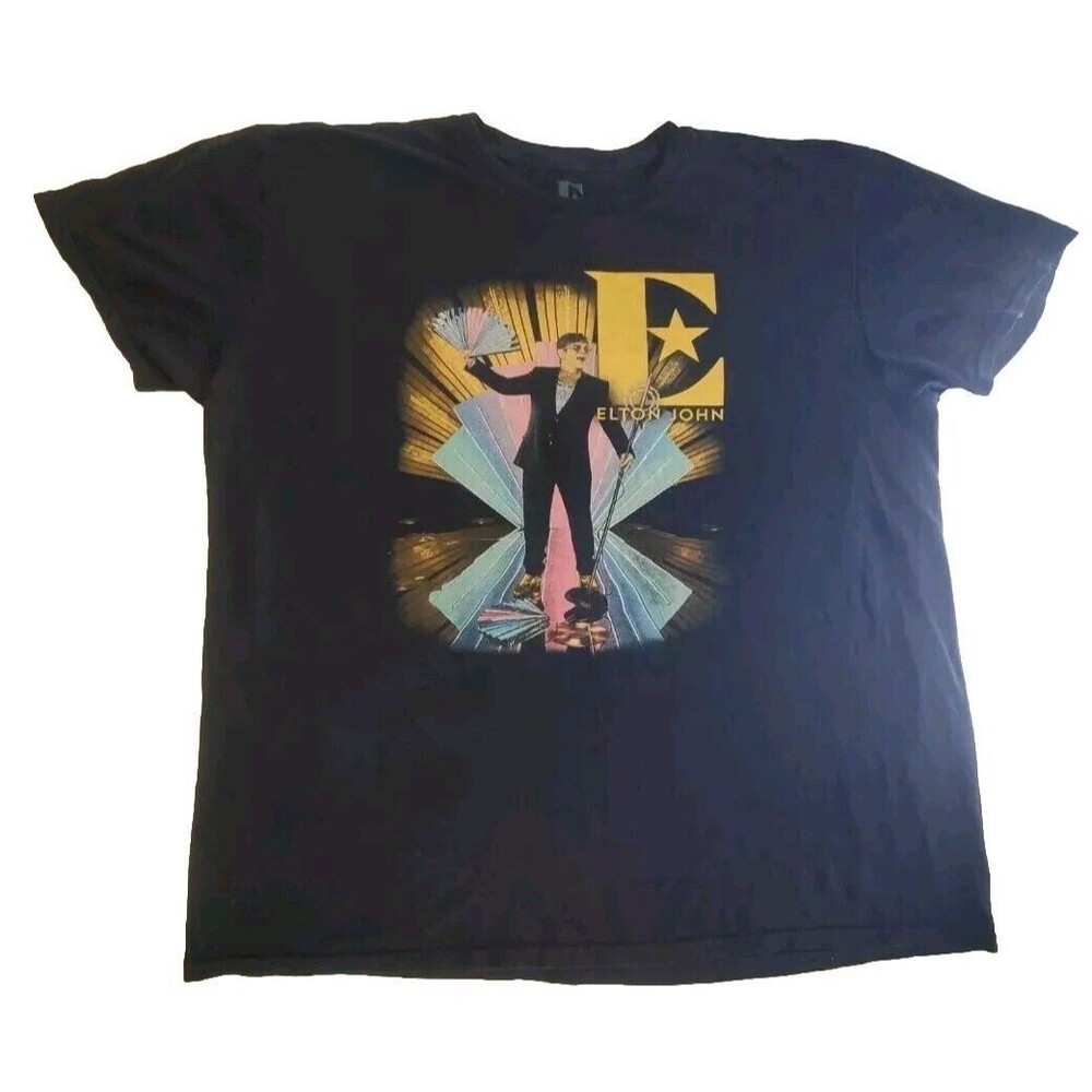 Elton John Shirt Mens XXL 2XL Black Farewell Yellow Brick Road Concert Tour 2019